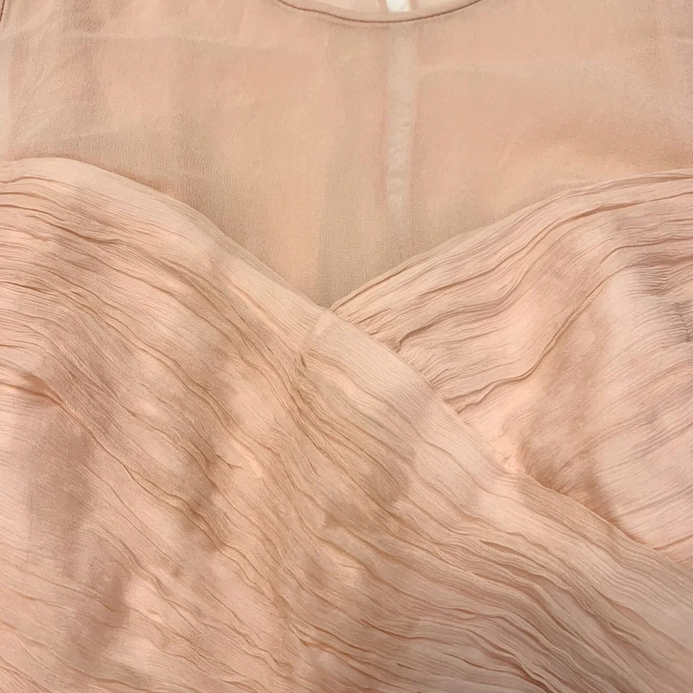 J. Crew Blush Pink Sleeveless Chiffon Midi Dress